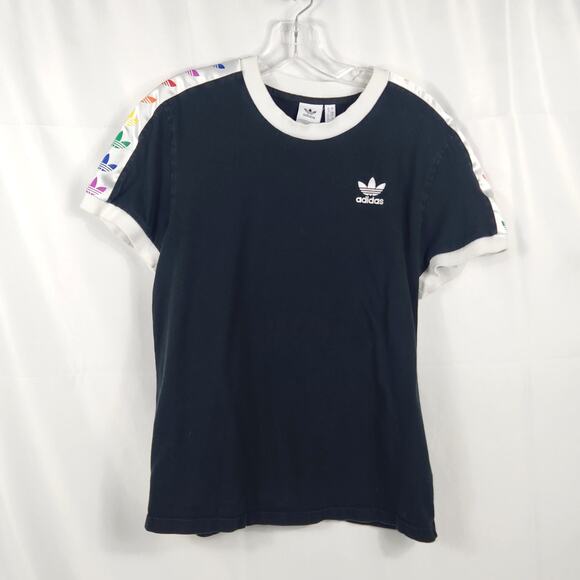 Adidas S Short Sleeve T-Shirt Rainbow Trefoil - Picture 1 of 7